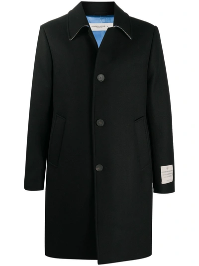 Golden Goose Adelmo Wool-blend Carcoat In Black