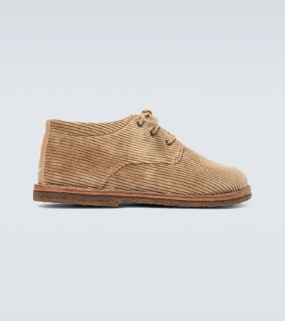Undercover Corduroy Derby Shoes In Beige