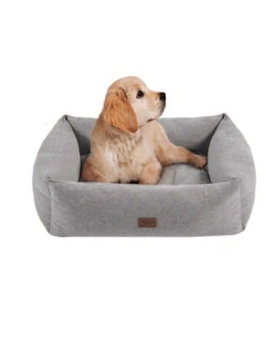 Martha Stewart Collection Charlie Large Memory Foam Pet Bed With Removable Cover In Gray