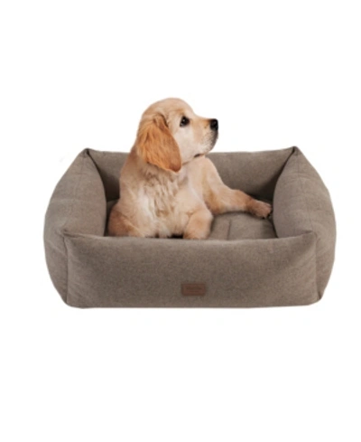 Martha Stewart Collection Charlie Medium Memory Foam Pet Bed With Removable Cover In Brown