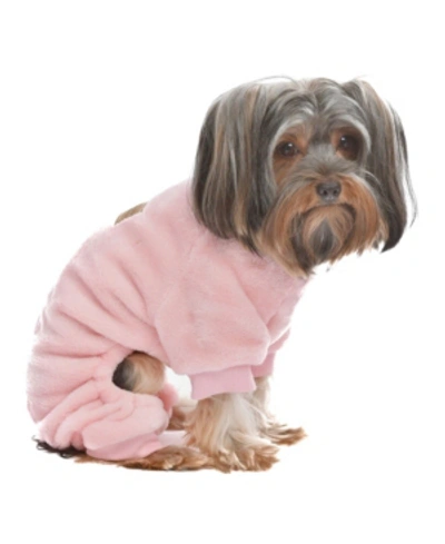 Parisian Pet Velour Dog Pajama In Pink
