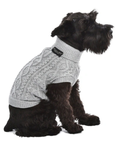 Parisian Pet Cable Knit Dog Sweater In Gray