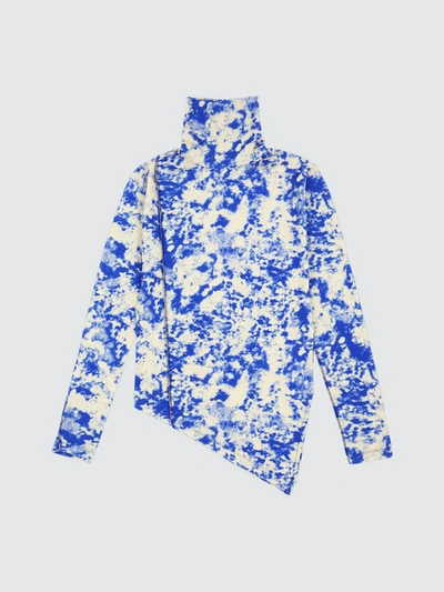 Andersson Bell Tie-dye Asymmetric Turtleneck - S In Blue