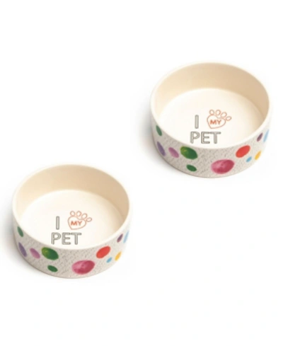 Park Life Designs Boavista Medium 6.5" Pet Bowl, Set Of 2 In Multi