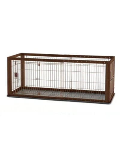 Richell Expandable Pet Crate - Small In Dark Brown