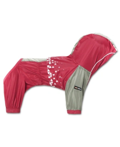 Dog Helios 'vortex' Full Bodied Water-resistant Windbreaker Dog Jacket In Red