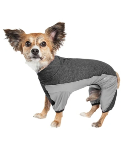 Pet Life Central Active 'chase Pacer' Performance Two Toned Full Body Warm Up In Black