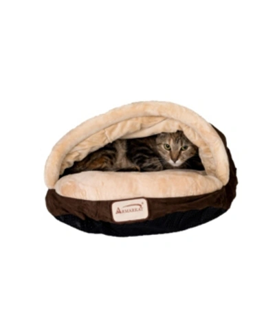 Armarkat Slipper Shape Cat Bed For Indoor Cats Dogs In Dark Brown