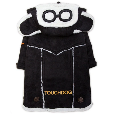 Touchdog 'tuskegee' Aero-retro Designer Dog Coat X-large In Black