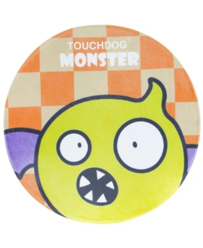 Touchdog Cartoon Monster Rounded Cat And Dog Mat In Yellow-flying Critter