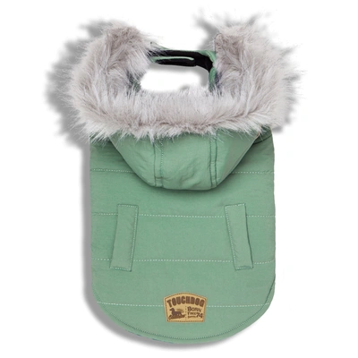 Touchdog 'eskimo-swag' Duck-down Parka Dog Coat Large In Mint Green