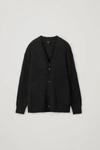 Cos Relaxed-fit Merino Wool Cardigan In Black