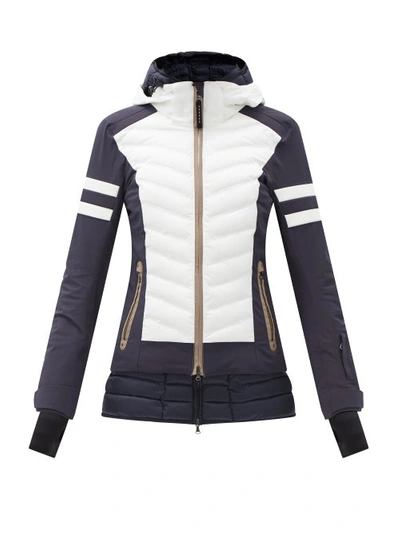 Bogner Rikela Bi-colour Quilted Shell Ski Jacket In Navy White