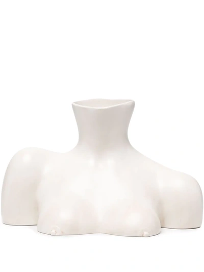 Anissa Kermiche Breast Friend Marble-effect Vase In White