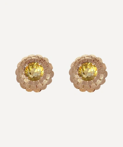 Kojis Gold 1960s Citrine Clip-on Earrings