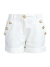 Balmain Low-rise Cotton-pique Shorts In White