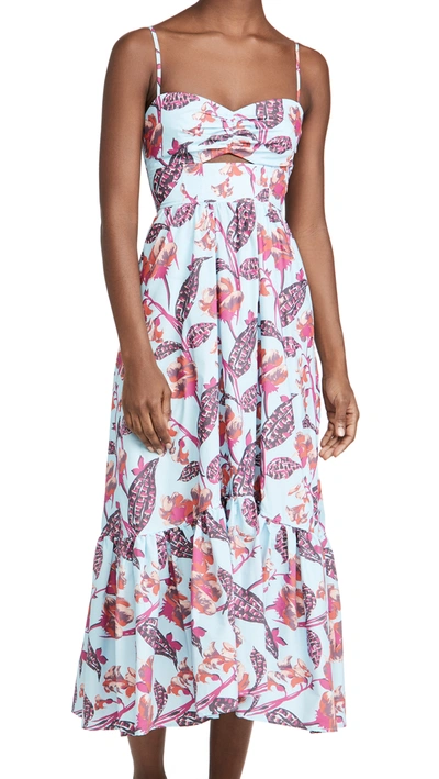 A.l.c Emilia Floral Cotton Blend Sundress In Blue Multi