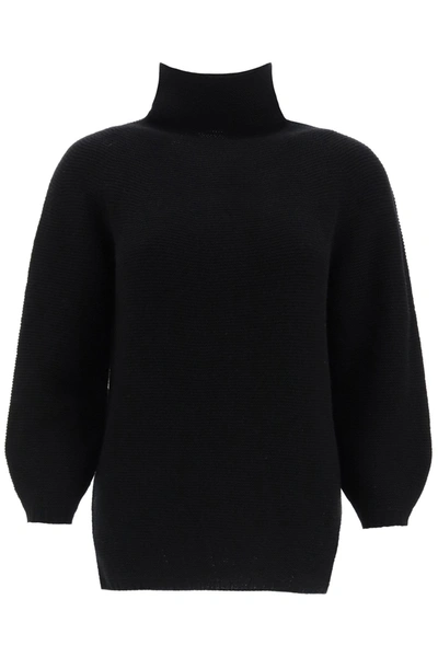 Max Mara Etrusco Sweater In Wool And Cashmere In Nero Unito