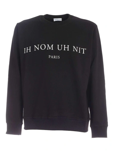 Ih Nom Uh Nit Men's Black Cotton Sweatshirt