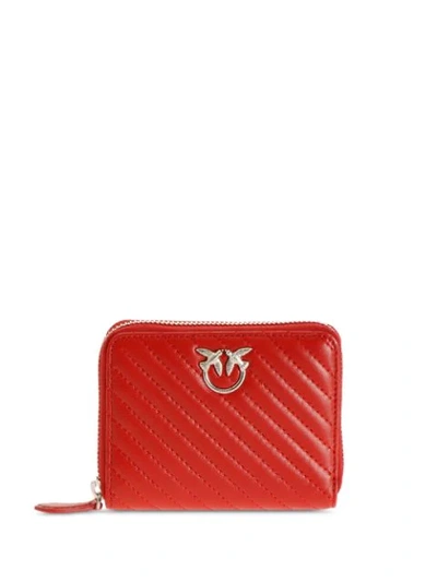 Pinko Taylor Quilted Wallet In Red
