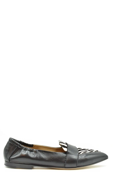 Pomme D'or Women's Black Leather Flats