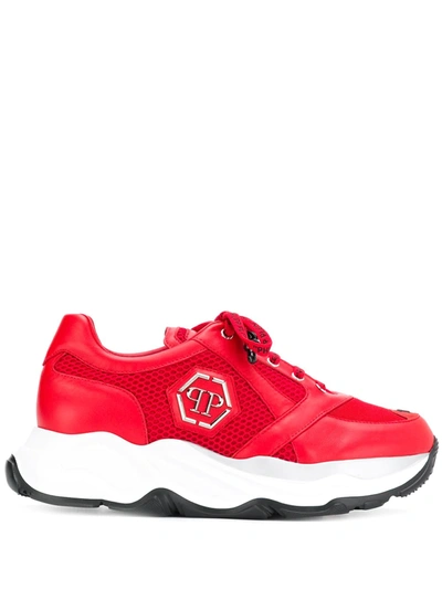 Philipp Plein Runner Logo Sneakers In Red