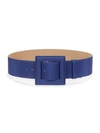 Carolina Herrera Wide Square Buckle Belt In Tempest Blue