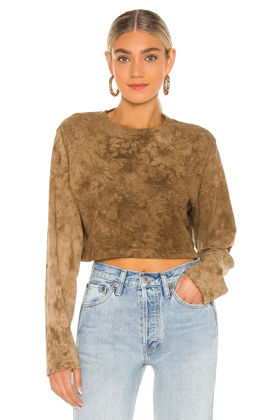 Cotton Citizen Tokyo Long-sleeve Cropped Tee In Toffee Crystal