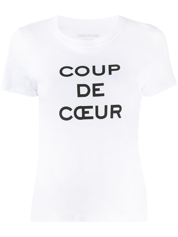 Zadig Voltaire Joe Coup De Coeur Cotton T Shirt In White Modesens