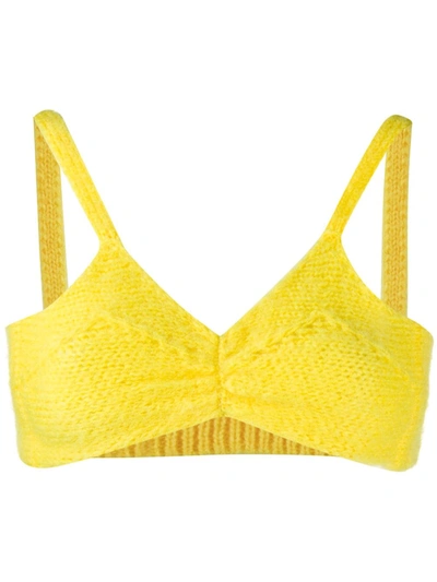 Msgm Knitted Bra Top In Yellow