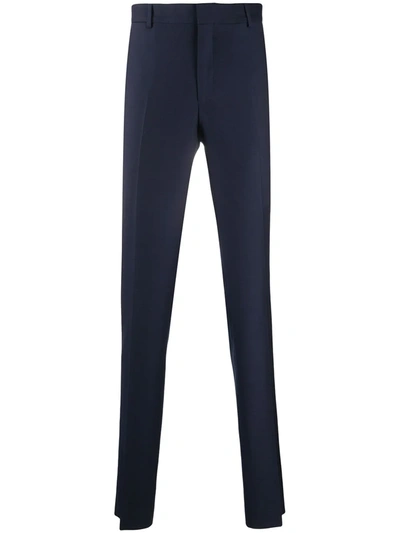 Polo Ralph Lauren Tailored Cut Wool Trousers In Blue