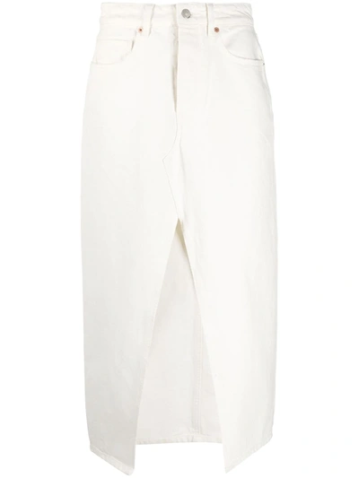 Allsaints Jeansrock Mit Schlitz In White