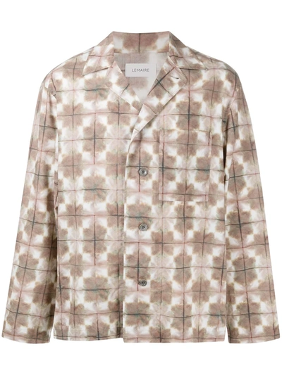 Lemaire Tie-dye Print Shirt In Neutrals