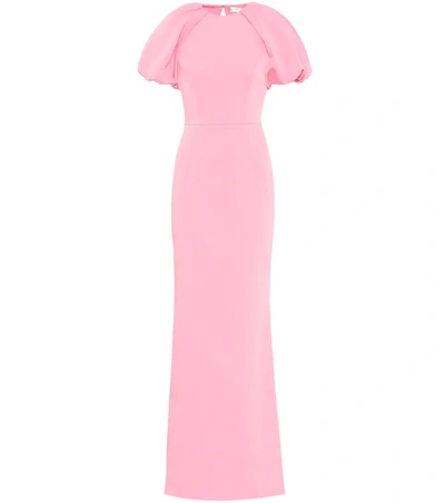 Rebecca Vallance Winslow Open-back Gathered Cloqué Gown In Pink