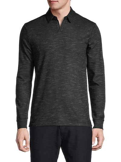 Antony Morato Long-sleeve Wool-blend Polo In Black