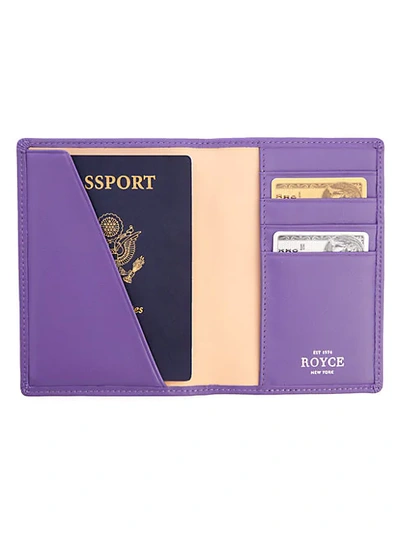 Royce New York Bi-fold Leather Passport Case In Bright Pink