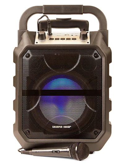 Sharper Image Rock Box Wireless Karaoke Speaker In Black