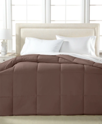 Royal Luxe Color Hypoallergenic Down Alternative Light Warmth Microfiber Comforter, Full/queen, Created For Mac In Chocolate