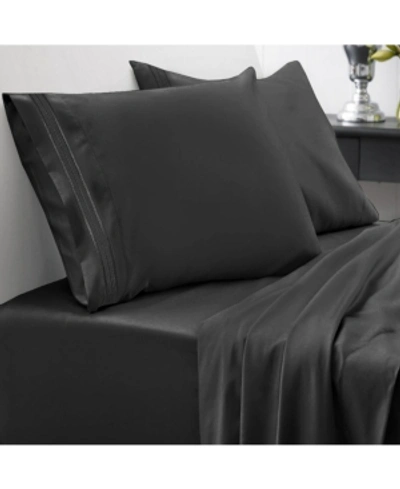 Sweet Home Collection Microfiber Twin Xl 3-pc Sheet Set Bedding In Black