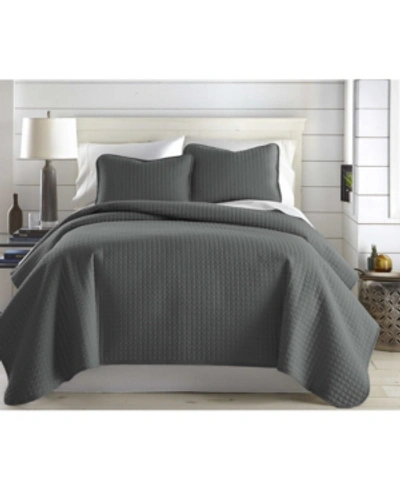Southshore Fine Linens Oversized Lightweight Quilt And Sham Set Bedding In Slate