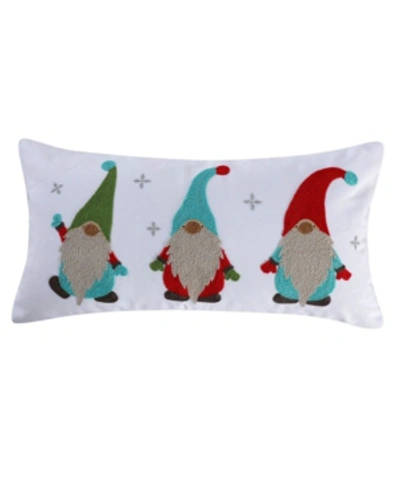 Levtex Let It Snow Christmas Gnomes Decorative Pillow, 12" X 24" In White
