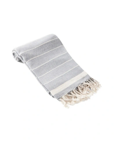 Olive And Linen Lena Towel Or Throw Bedding In Dark Gray