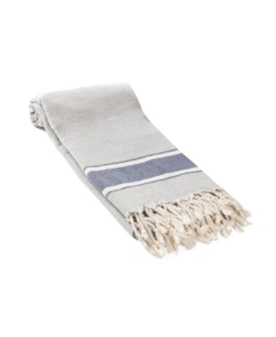 Olive And Linen Terra Towel Or Throw Bedding In Navy