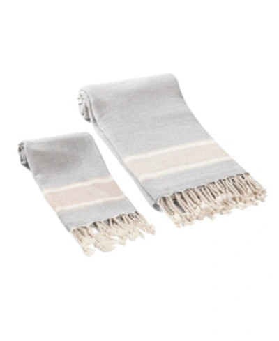 Olive And Linen Terra 2 Piece Bath And Hand Towel Set Bedding In Sand