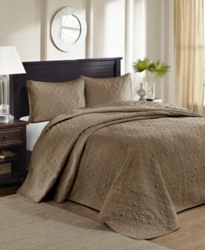 Madison Park Quebec Quilted 3-pc. Bedspread Set, Queen In Mocha