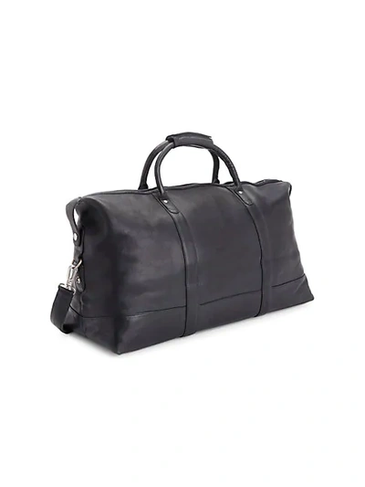 Royce New York Weekender Leather Duffel Bag In Black