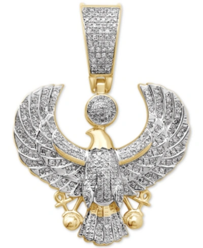 Macy's Men's Diamond Eagle Pendant (1/2 Ct. T.w.) In 14k Gold-plated Sterling Silver In Two-tone