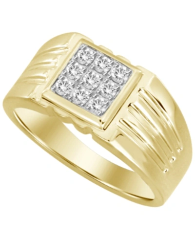 Macy's Men's Diamond (1/3 Ct. T.w.) Ring In 10k White Or Yellow Gold