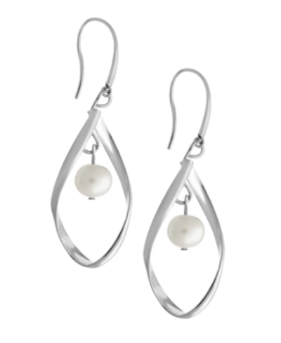 Essentials Teardrop Earrings With Imitation Pearl Drop In Silver Plate