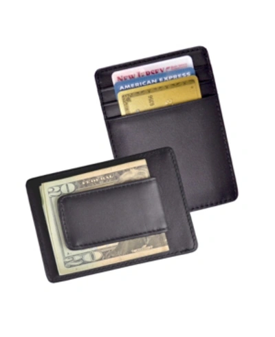 Royce New York Men's  Magnetic Money Clip Wallet In Black